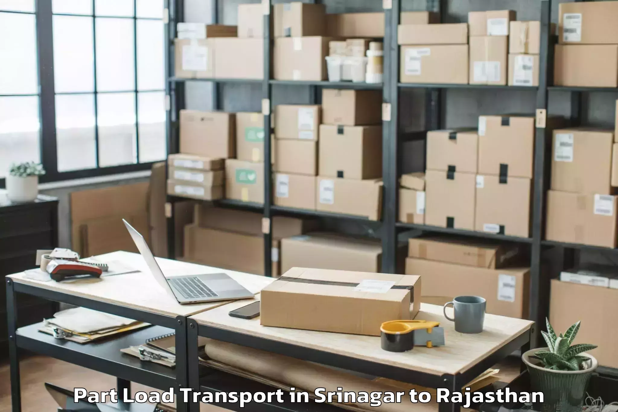 Easy Srinagar to Degana Part Load Transport Booking